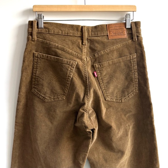 Levi's Premium Ribcage Straight Ankle Corduroy Pants Ermine Brown Size 31X27 - Picture 16 of 17